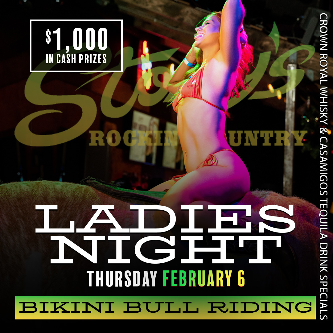 February Bikini Bull Riding at Stoney's Rockin' Country