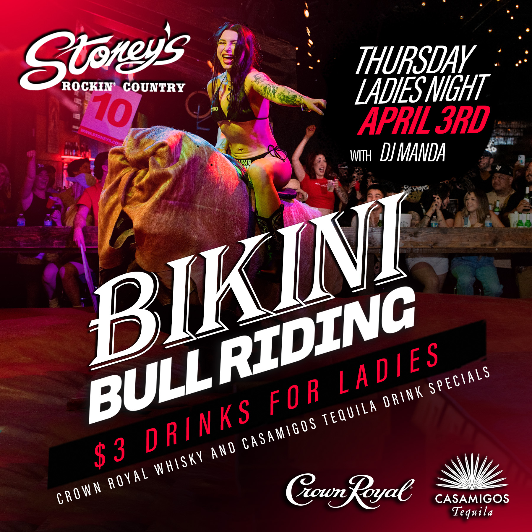 Bikini Bull Riding at Stoney's Rockin' Country