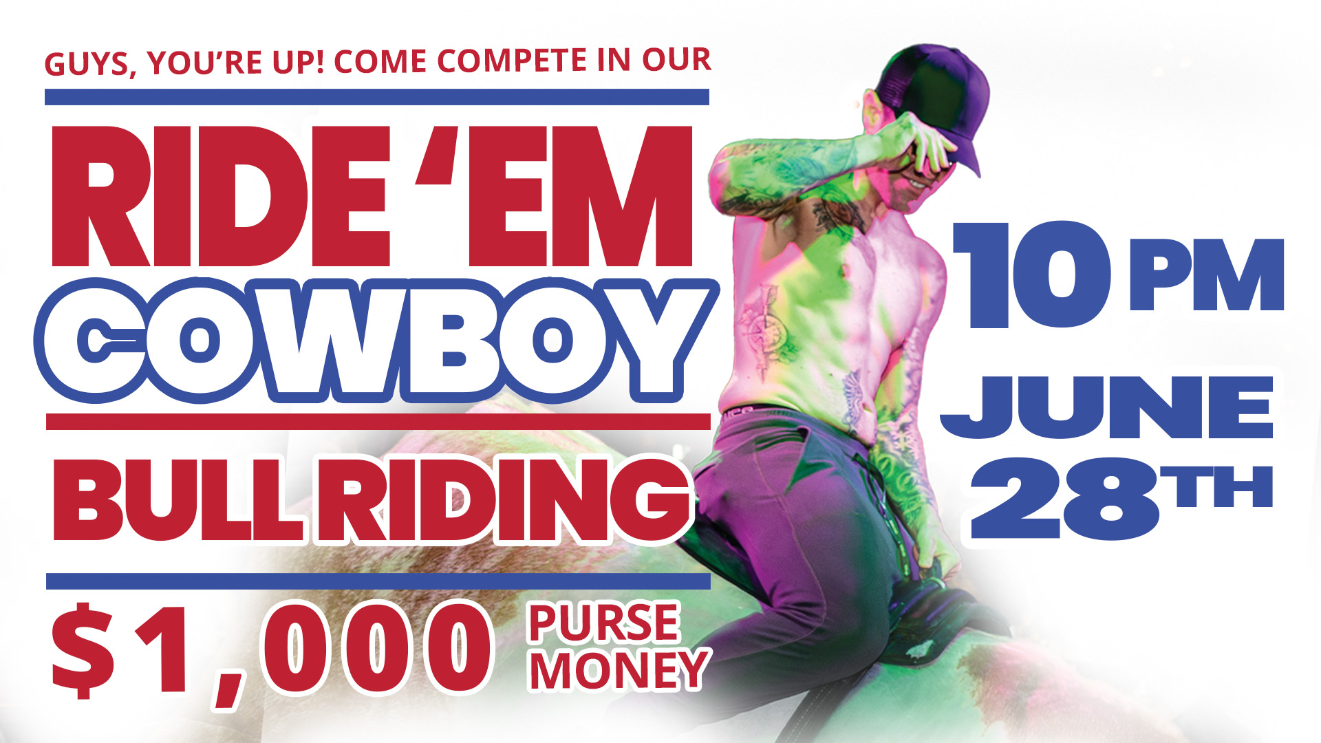 Ride 'Em Cowboy Competition at Stoney's Rockin' Country