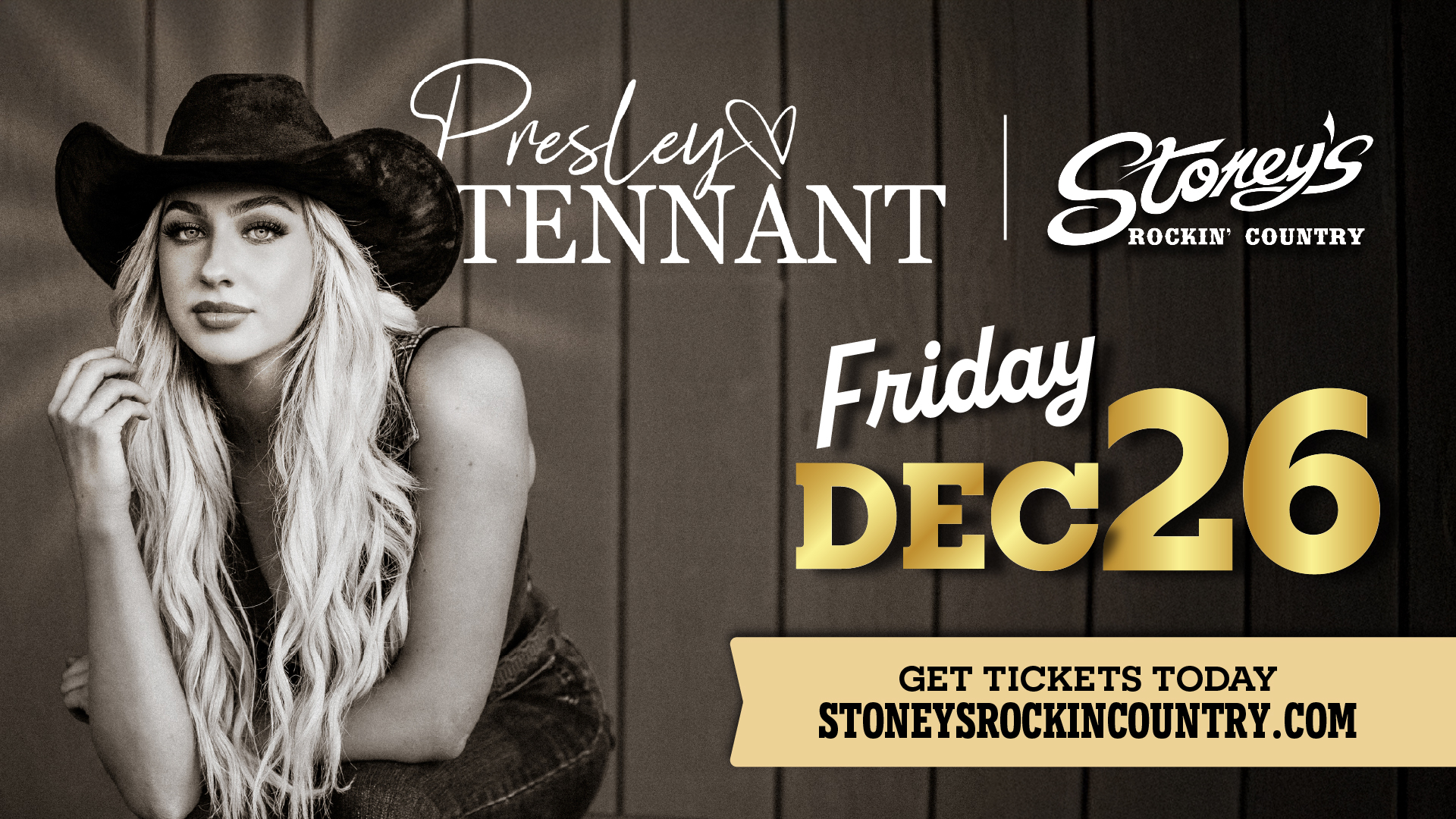 Presley Tennant at Stoney's Rockin' Country December 26, 2025