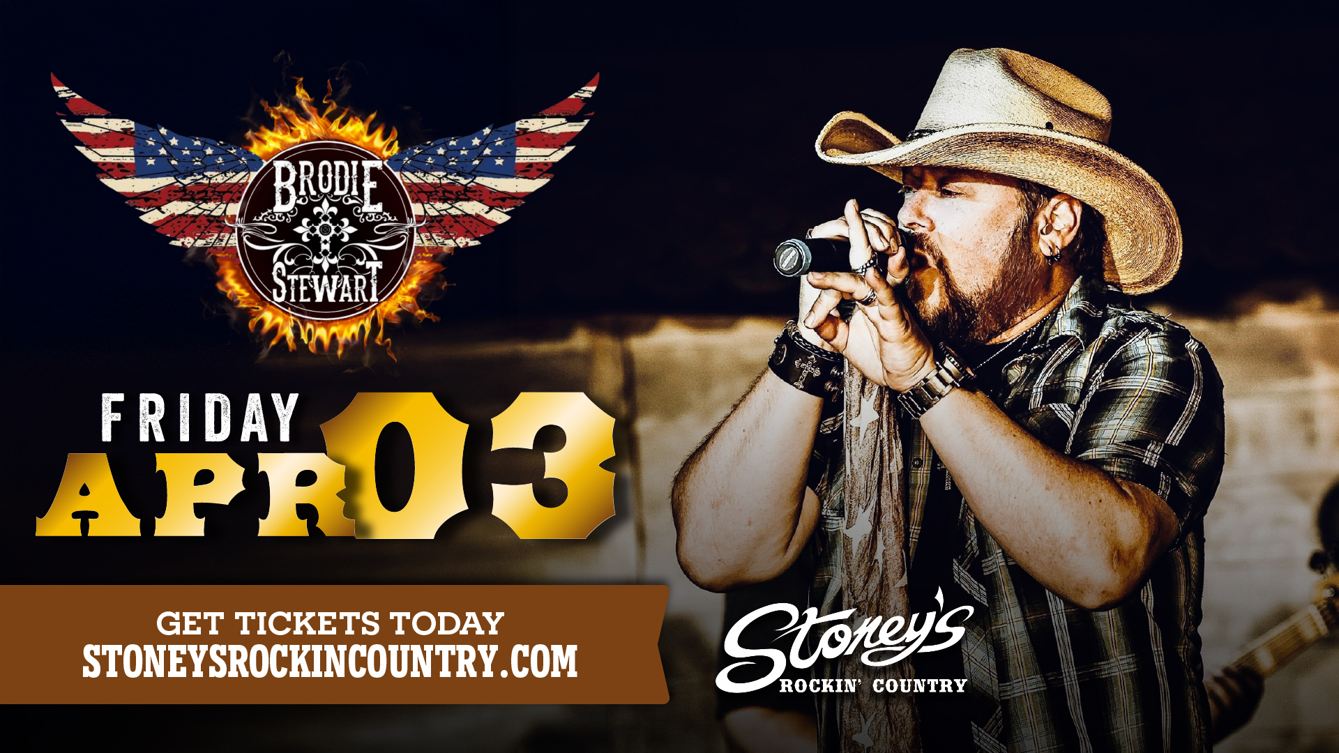 Brodie Stewart performing live at Stoney’s Rockin’ Country Las Vegas April 3 2026