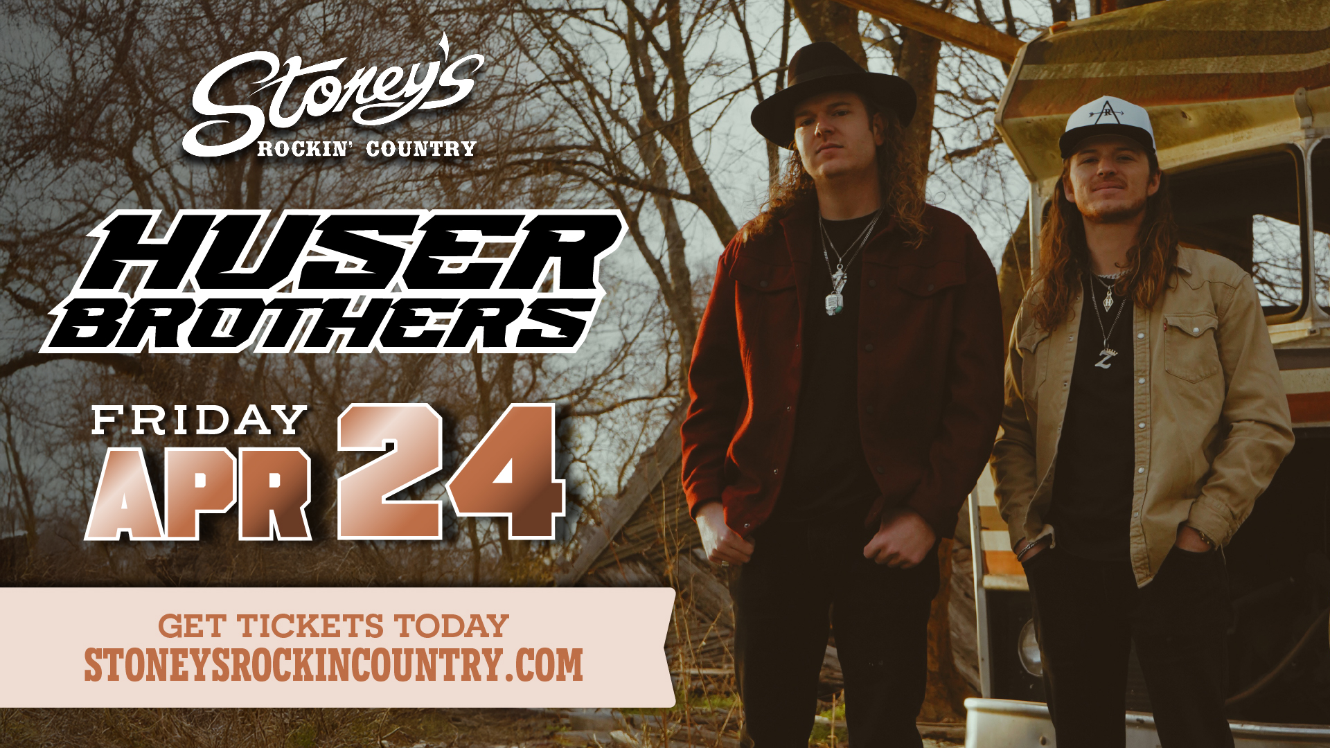 Huser Brothers performing live country music at Stoney’s Rockin’ Country Las Vegas