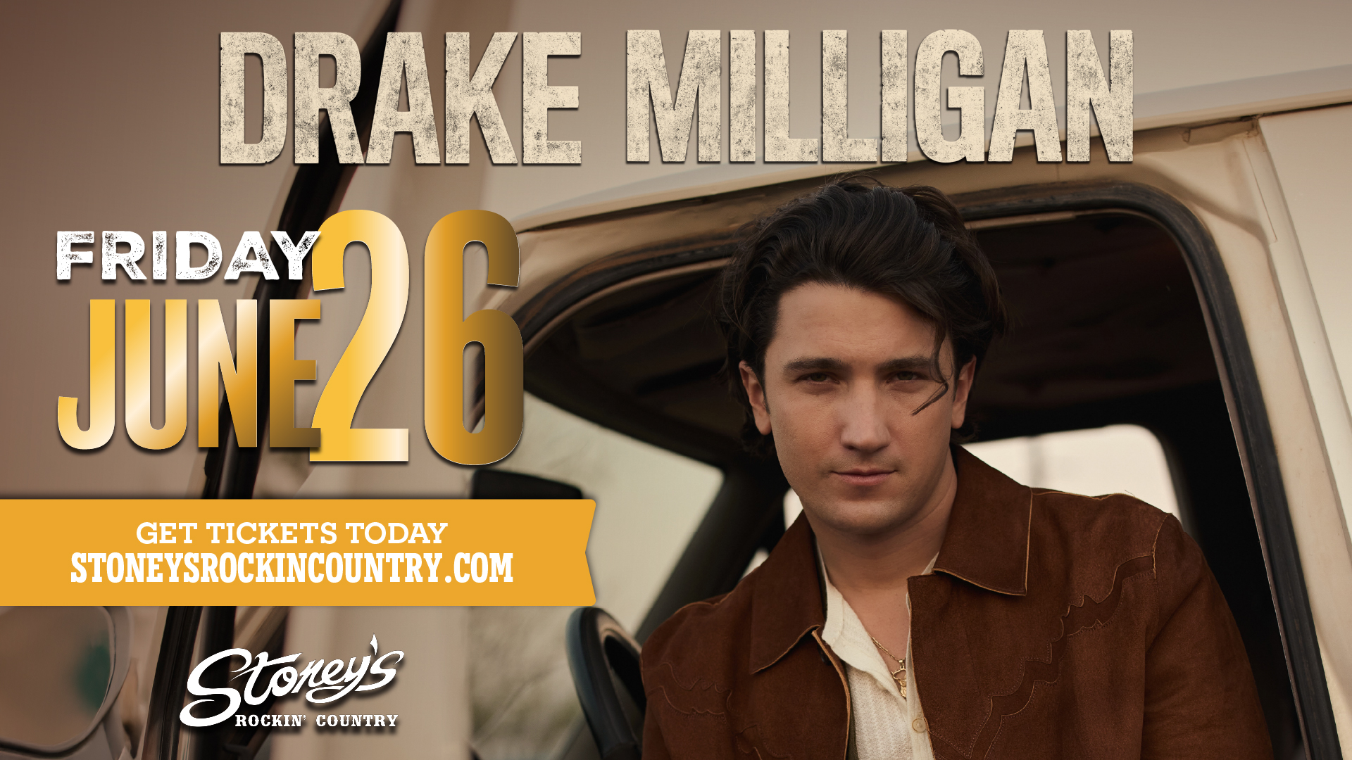 Drake Milligan performing live during his Tumbleweed World Tour country concert